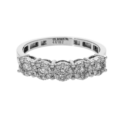 0.52 Ct Natural Diamond Half Band Eternity Ring - Helodia Jewelry