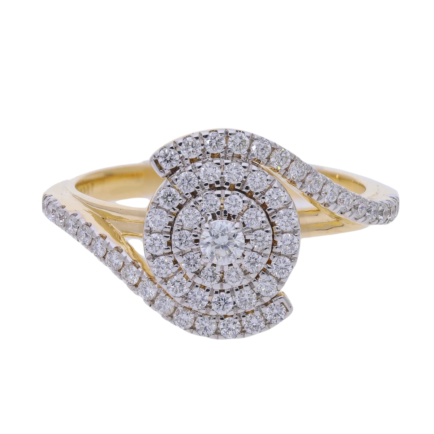 0.52 Ct Natural Diamond Spiral Ring - Helodia Jewelry