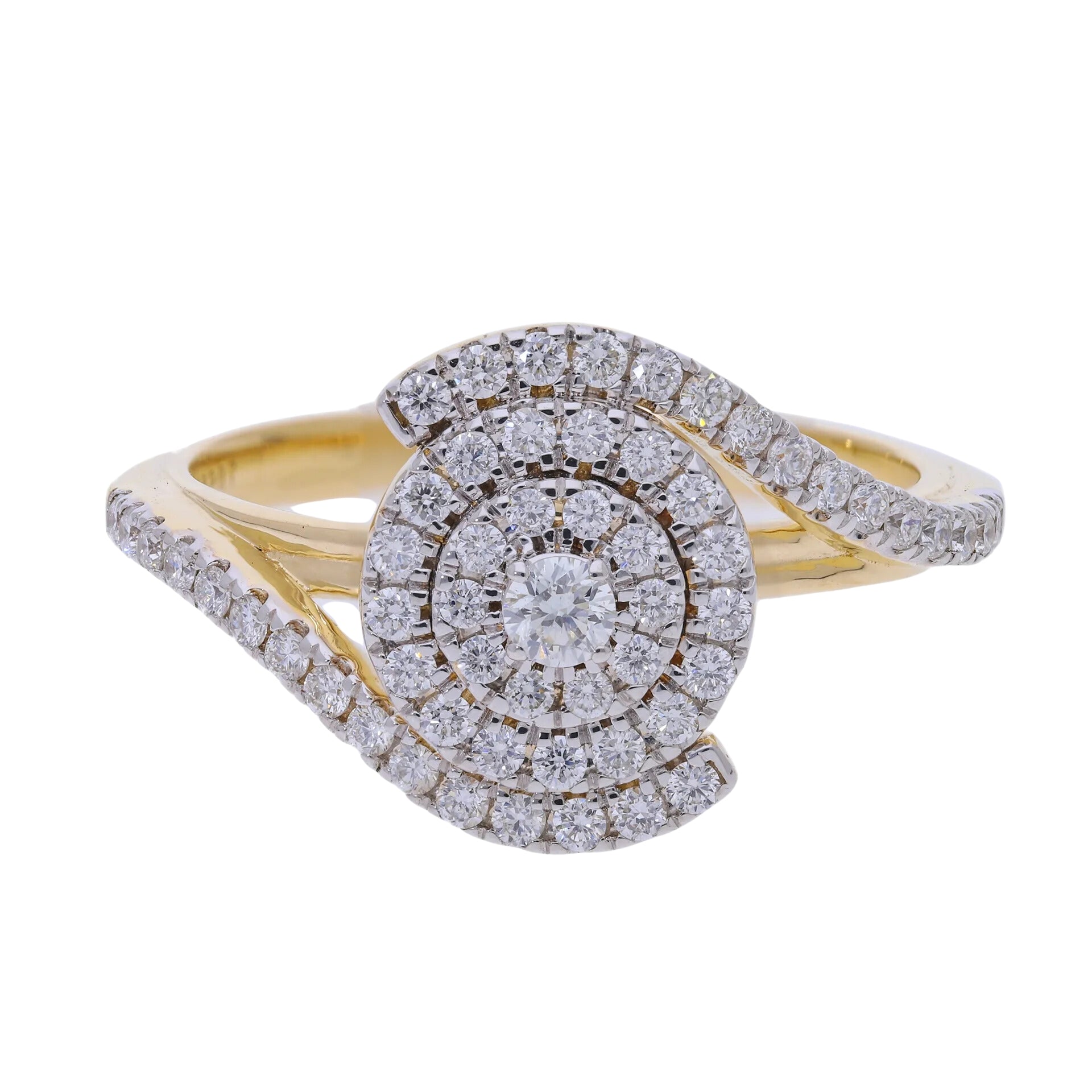 0.52 Ct Natural Diamond Spiral Ring - Helodia Jewelry