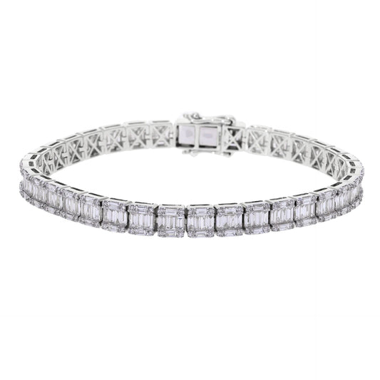 5.04 Ct Natural Baguette Diamond Tennis Bracelet - Helodia Jewelry