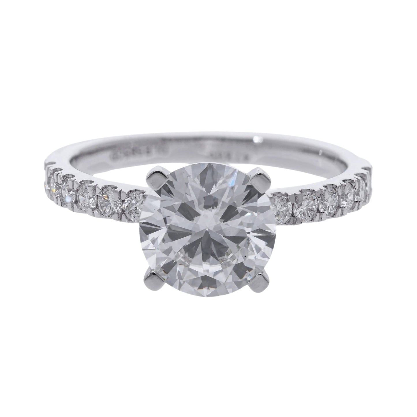 Brilliant Cut Lab Grown Diamond with Side Stones Engagement Ring - Helodia Jewelry