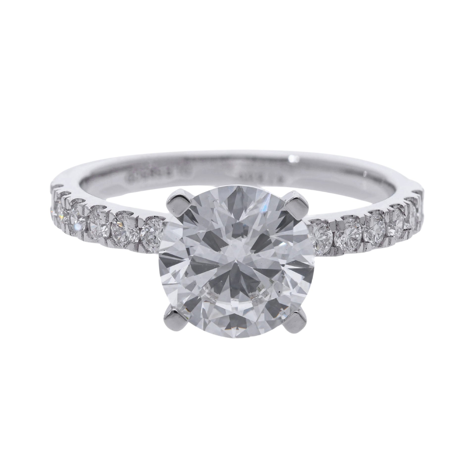 Brilliant Cut Lab Grown Diamond with Side Stones Engagement Ring - Helodia Jewelry