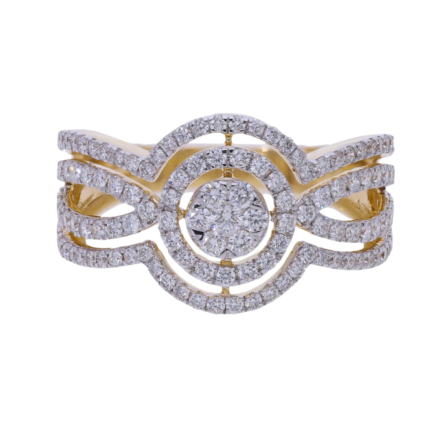 0.92 Ct Royal Natural Pavé Diamond Ring - Helodia Jewelry