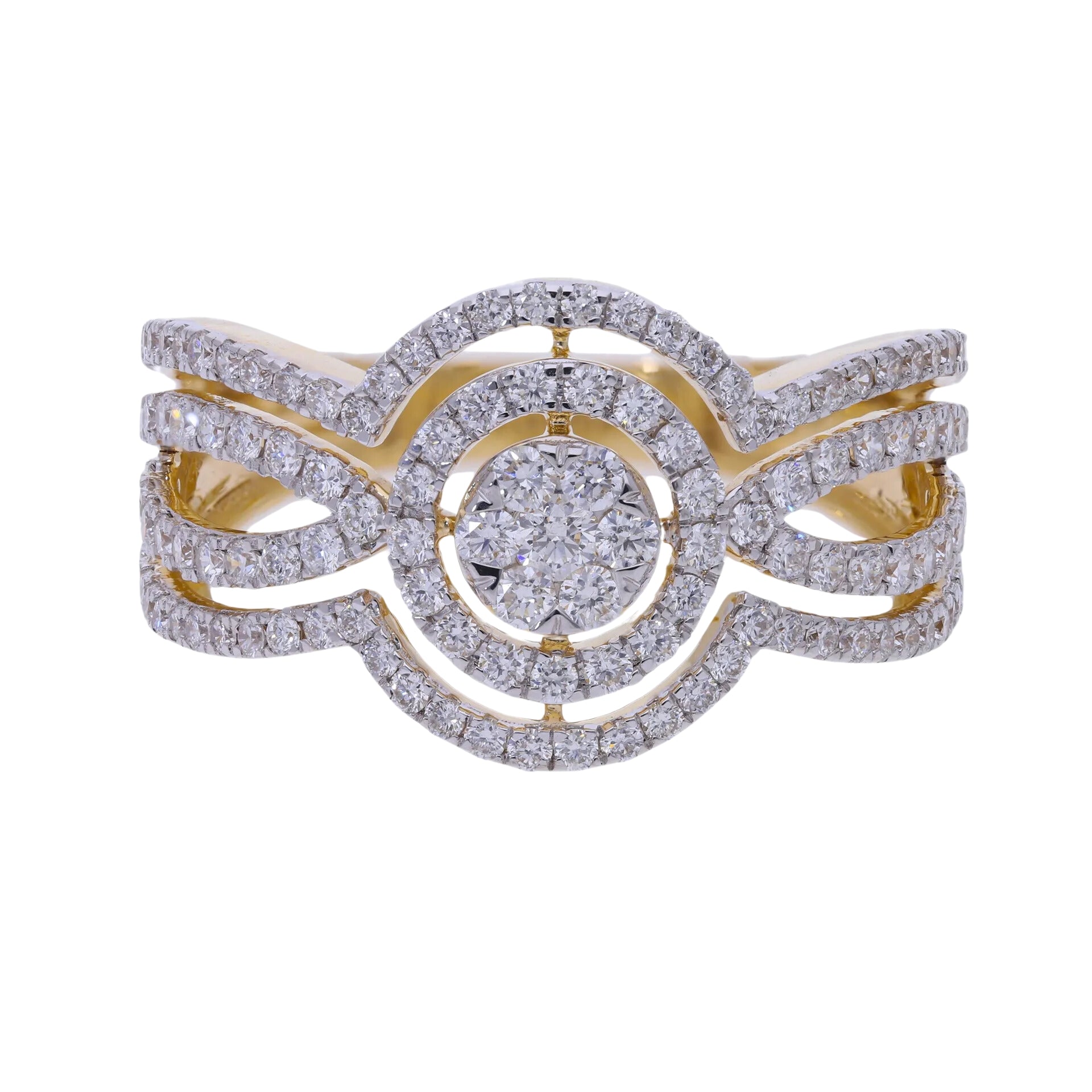 0.92 Ct Royal Natural Pavé Diamond Ring - Helodia Jewelry
