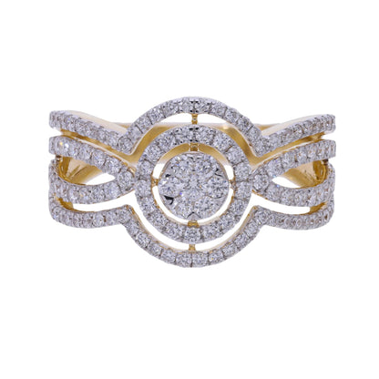 0.92 Ct Royal Natural Pavé Diamond Ring - Helodia Jewelry