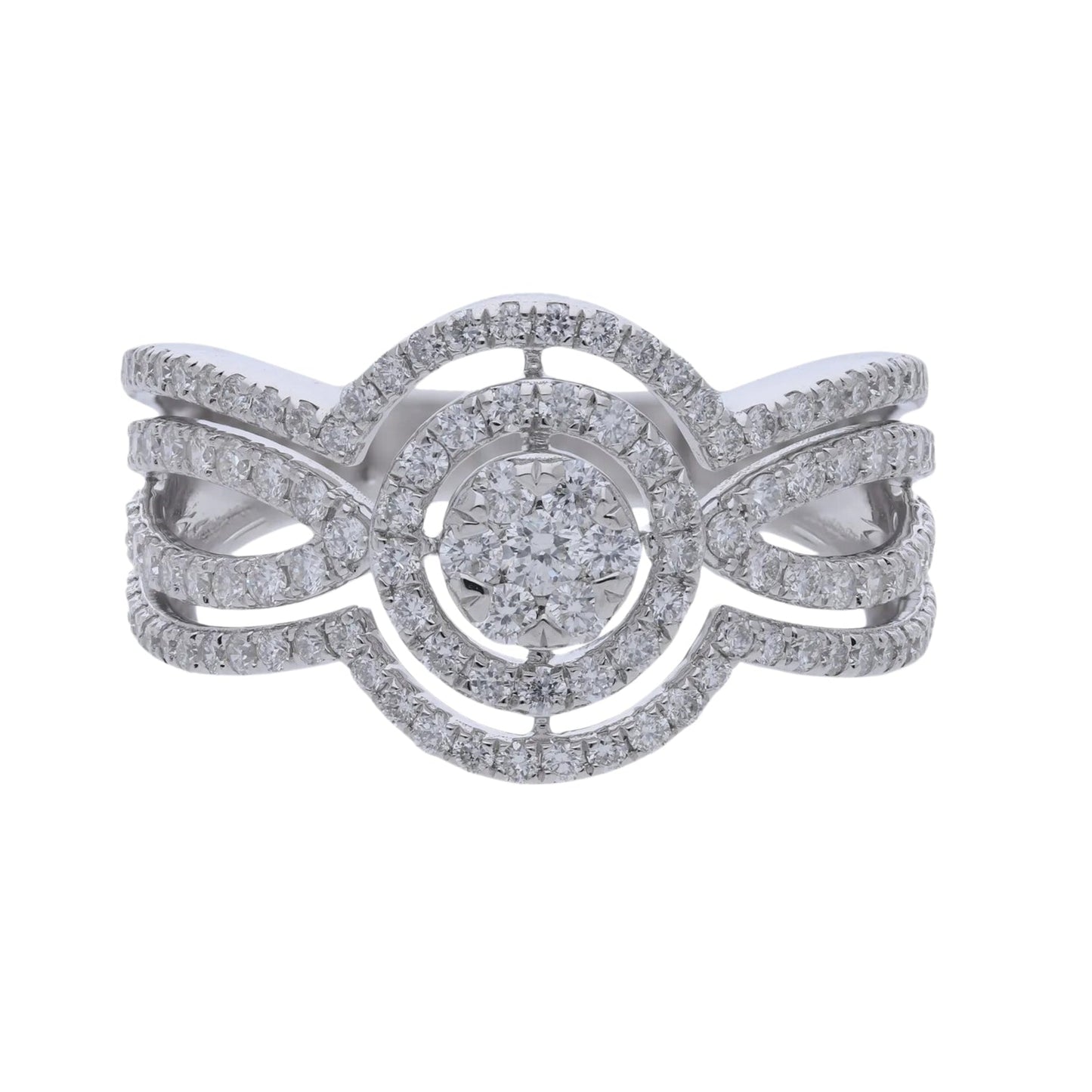 0.92 Ct Royal Natural Pavé Diamond Ring - Helodia Jewelry