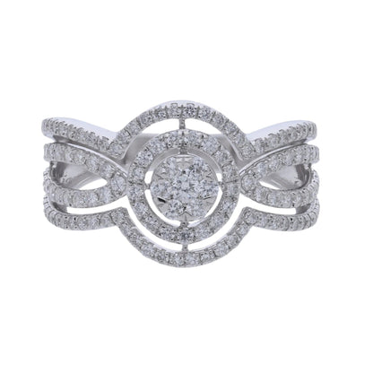 0.92 Ct Royal Natural Pavé Diamond Ring - Helodia Jewelry