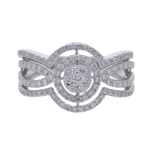 0.92 Ct Royal Natural Pavé Diamond Ring - Helodia Jewelry