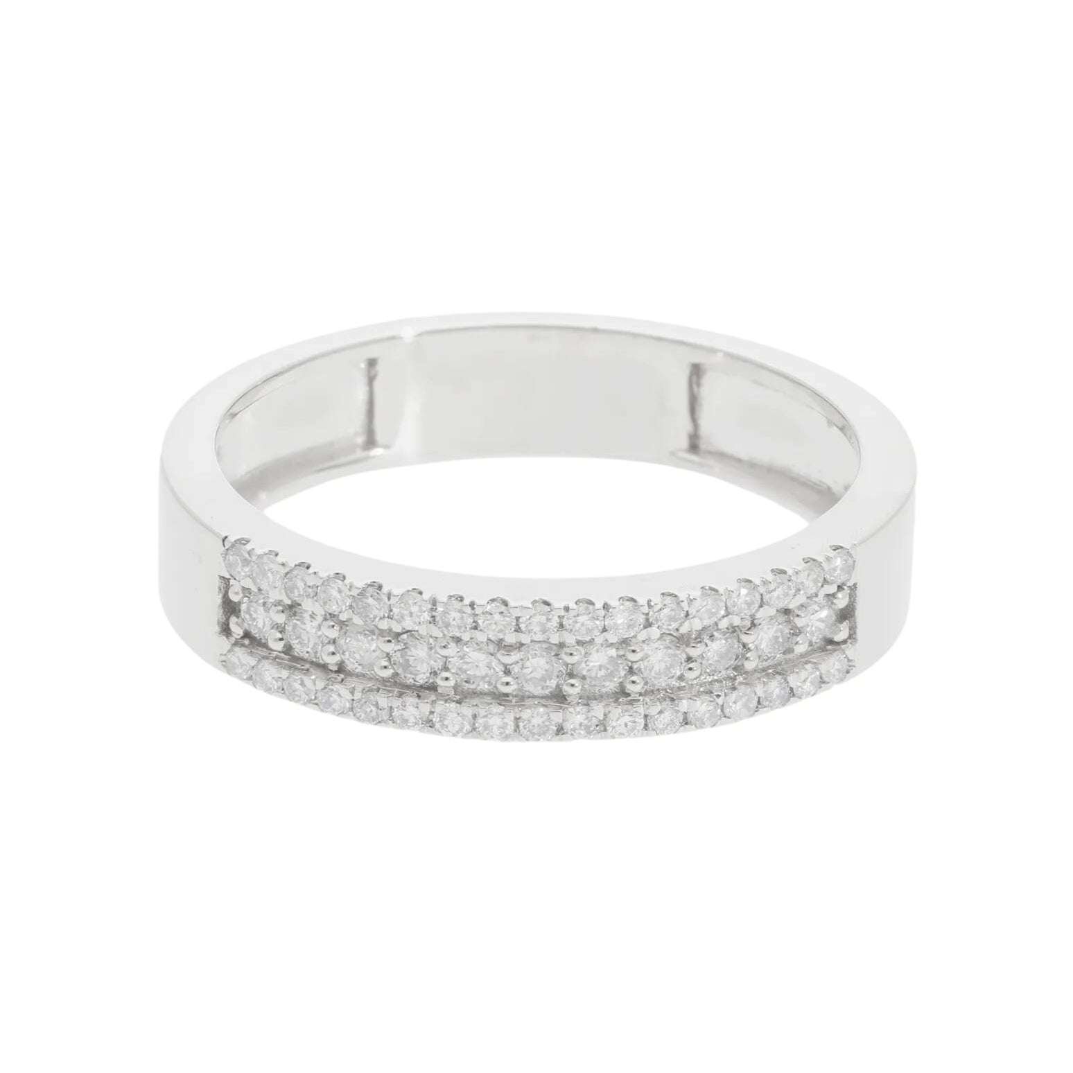 0.30 Ct Natural Pavé Diamond Eternity Ring - Helodia Jewelry