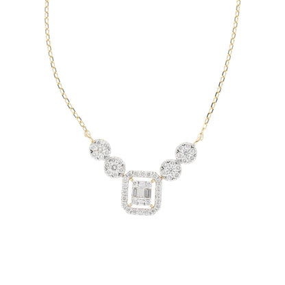 0.50 Ct Natural Baguette Diamond Melina Necklace