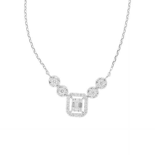 0.50 Ct Natural Baguette Diamond Melina Necklace