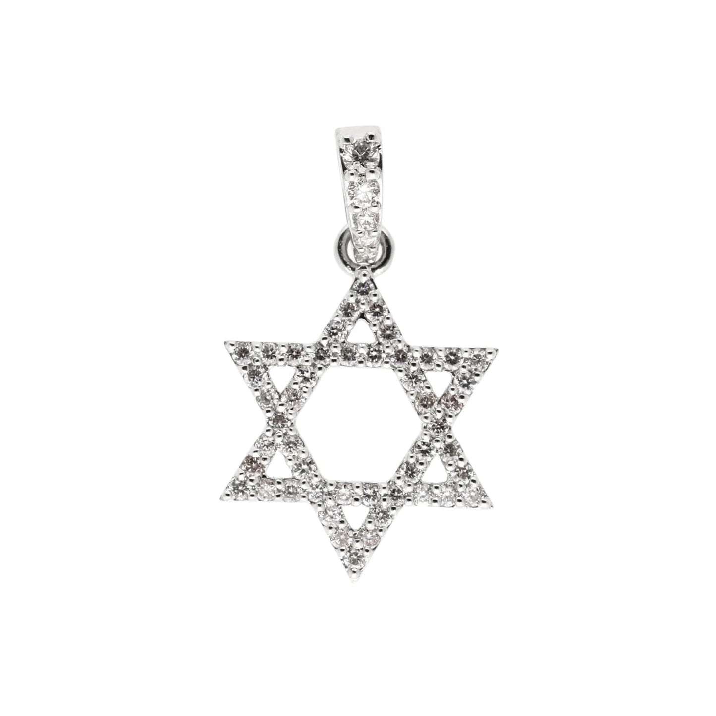 0.24 Ct Natural Diamond Star of David Charm