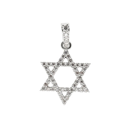 0.24 Ct Natural Diamond Star of David Charm