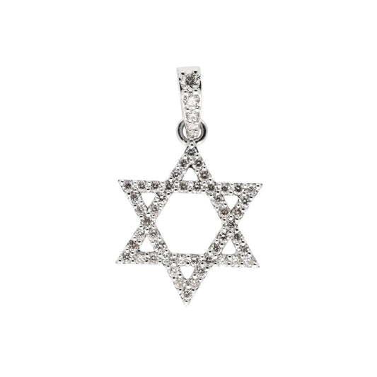 0.24 Ct Natural Diamond Star of David Charm