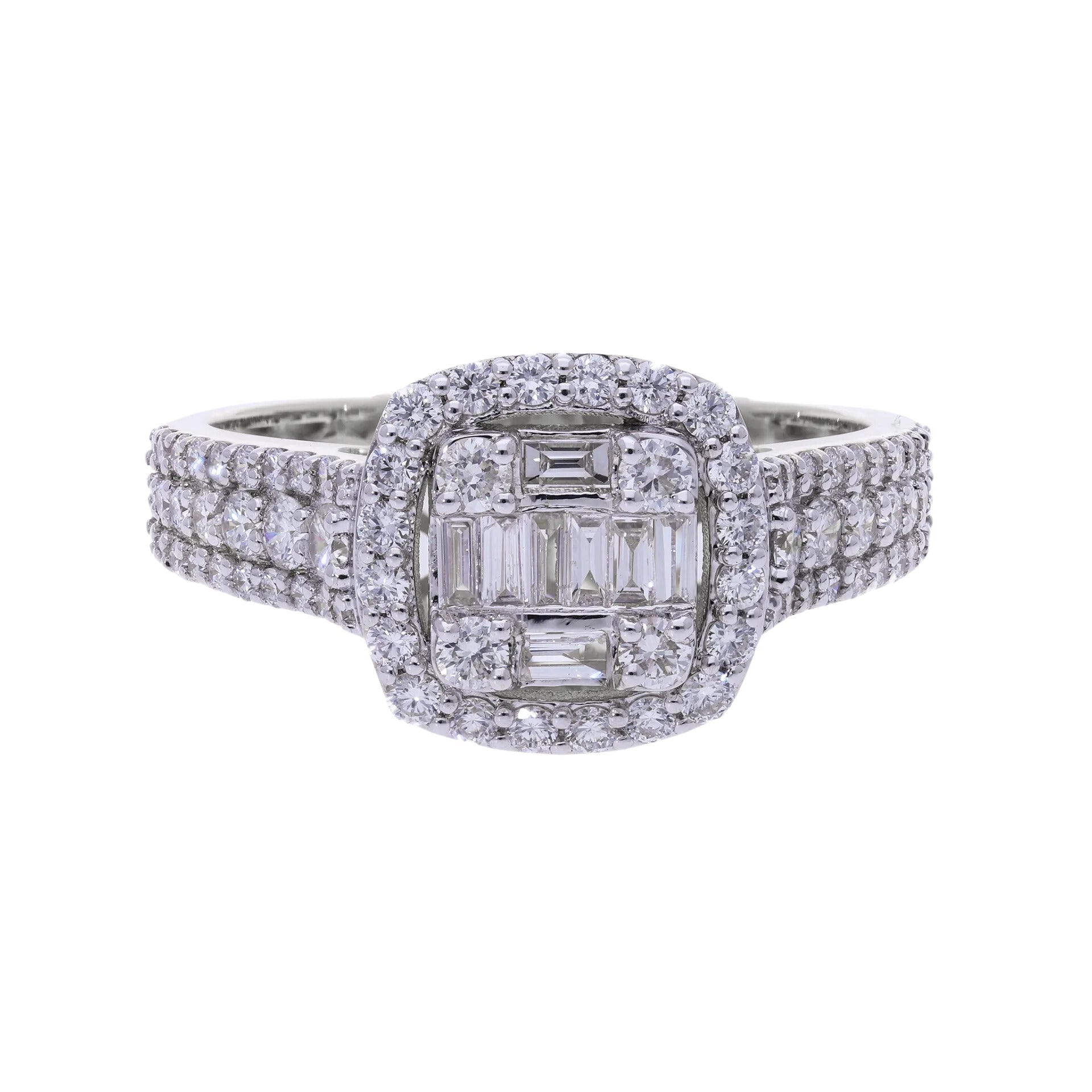 1 Ct Royal Natural Baguette Diamond Ring - Helodia Jewelry