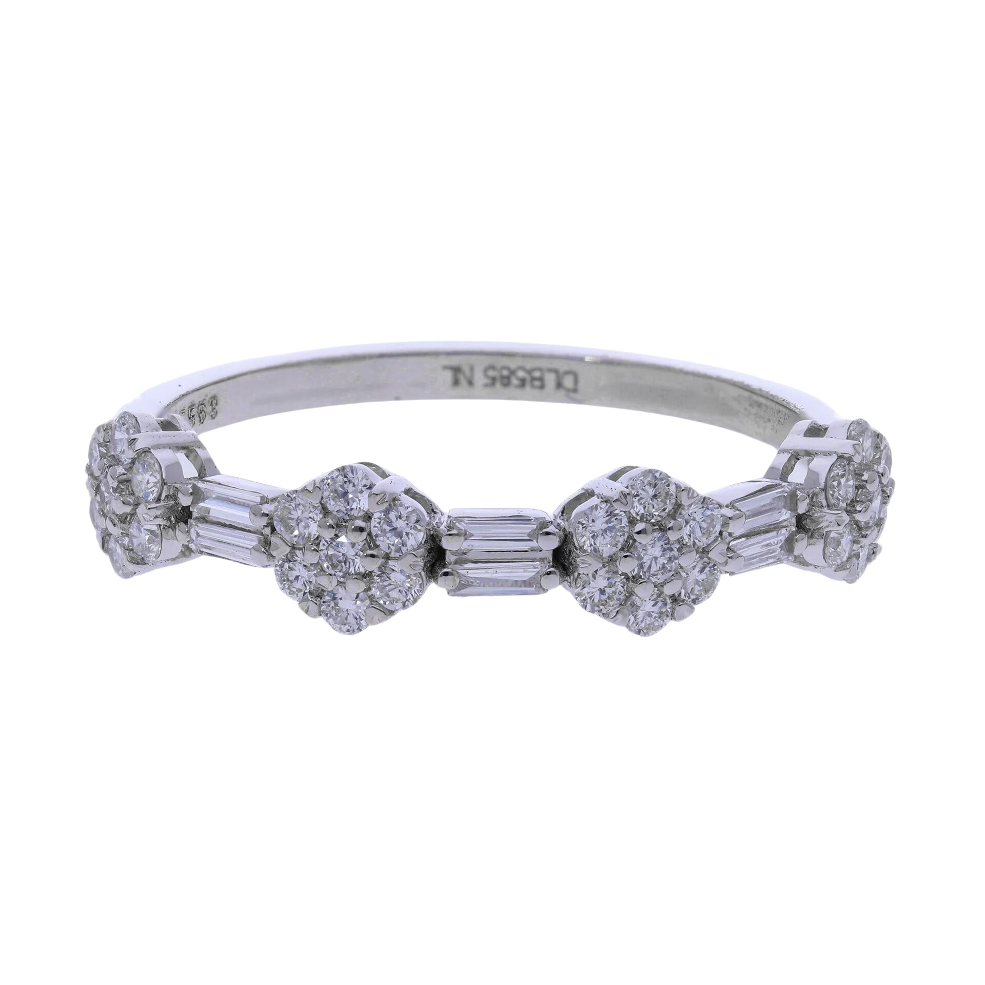 0.40 Ct Natural Diamond Half Band Eternity Ring - Helodia Jewelry