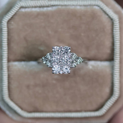 1.26 Ct Natural Diamond Radiant Shaped Eve Ring