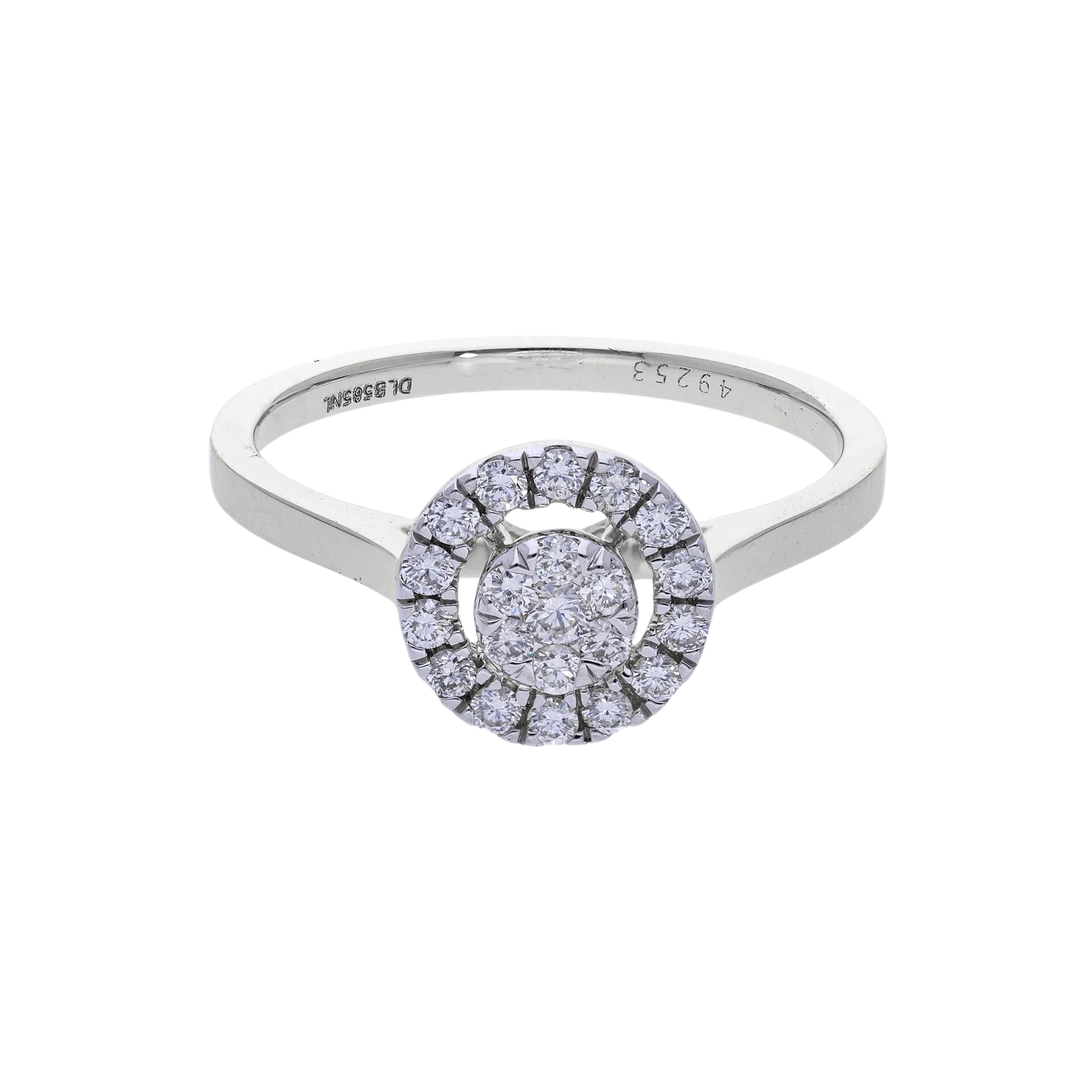 0.30 Ct Natural Diamond Halo Ring - Helodia Jewelry