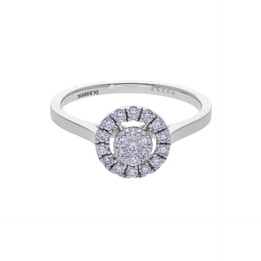 0.30 Ct Natural Diamond Halo Ring - Helodia Jewelry