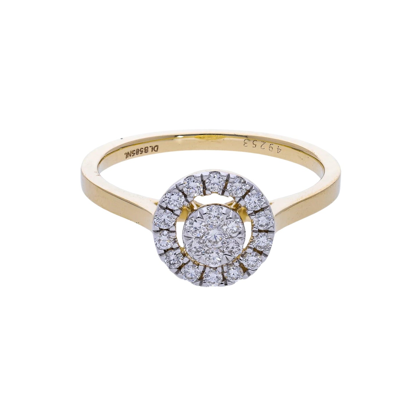 0.30 Ct Natural Diamond Halo Ring - Helodia Jewelry