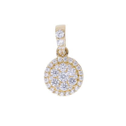 0.40 Ct Natural Diamond Round Shaped Halo Charm