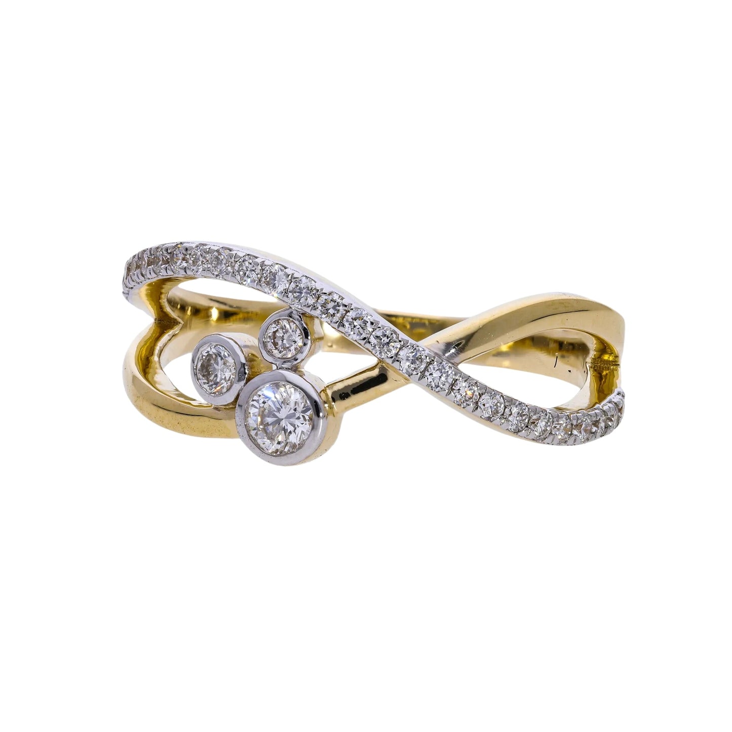 0.36 Ct Natural Pavé Diamond Infinity Ring - Helodia Jewelry