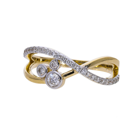 0.36 Ct Natural Pavé Diamond Infinity Ring - Helodia Jewelry