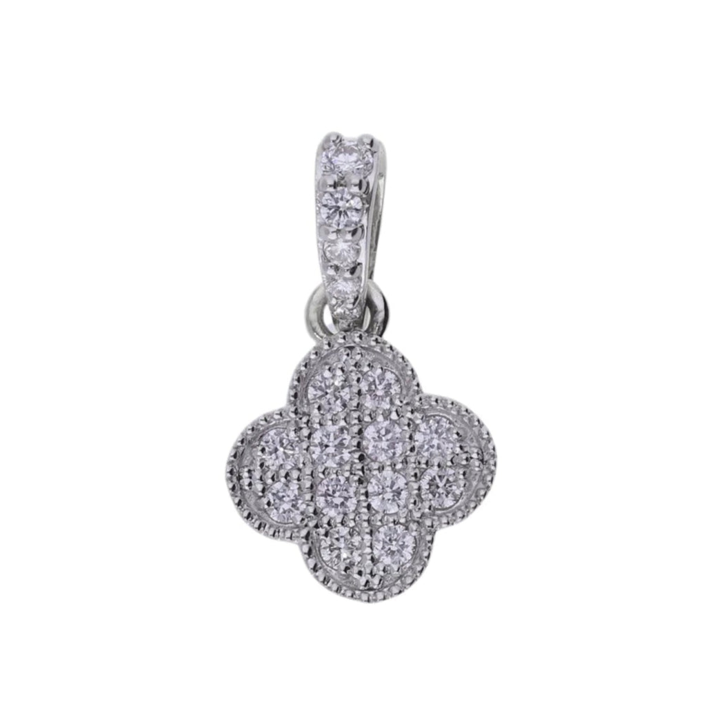 0.15 Ct Natural Diamond Clover Charm