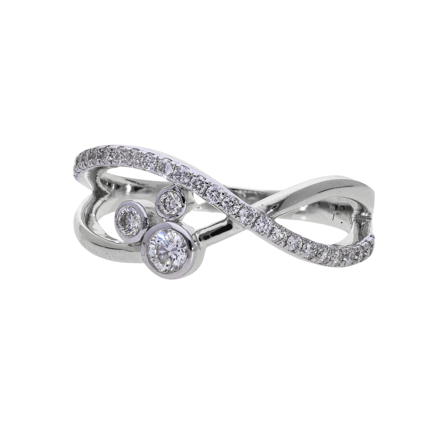 0.36 Ct Natural Pavé Diamond Infinity Ring - Helodia Jewelry