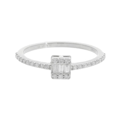 0.35 Ct Natural Baguette Diamond Engagement Ring