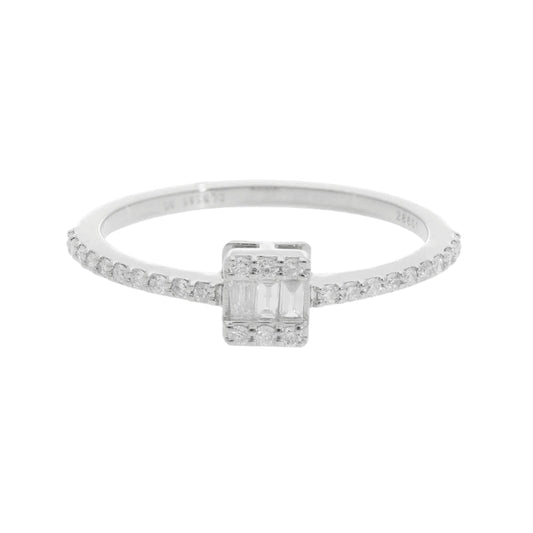 0.35 Ct Natural Baguette Diamond Engagement Ring