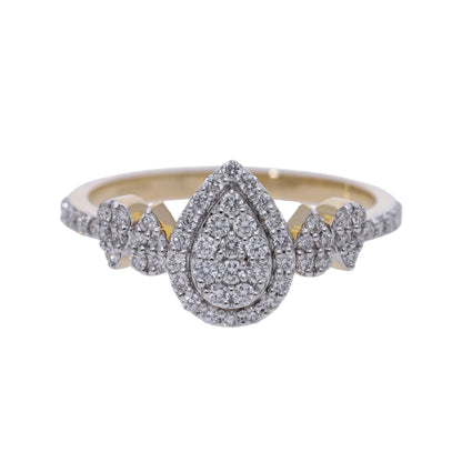 0.47 Ct Natural Diamond Pear Shaped Ring - Helodia Jewelry