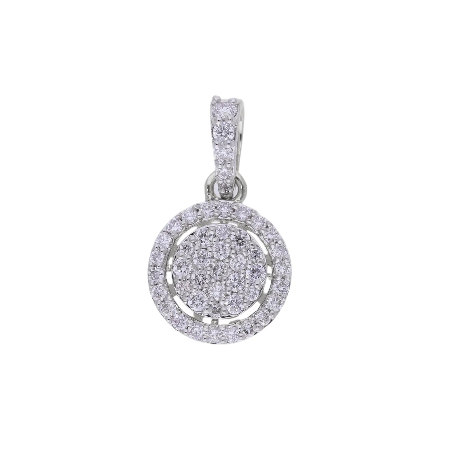 0.40 Ct Natural Diamond Round Shaped Halo Charm