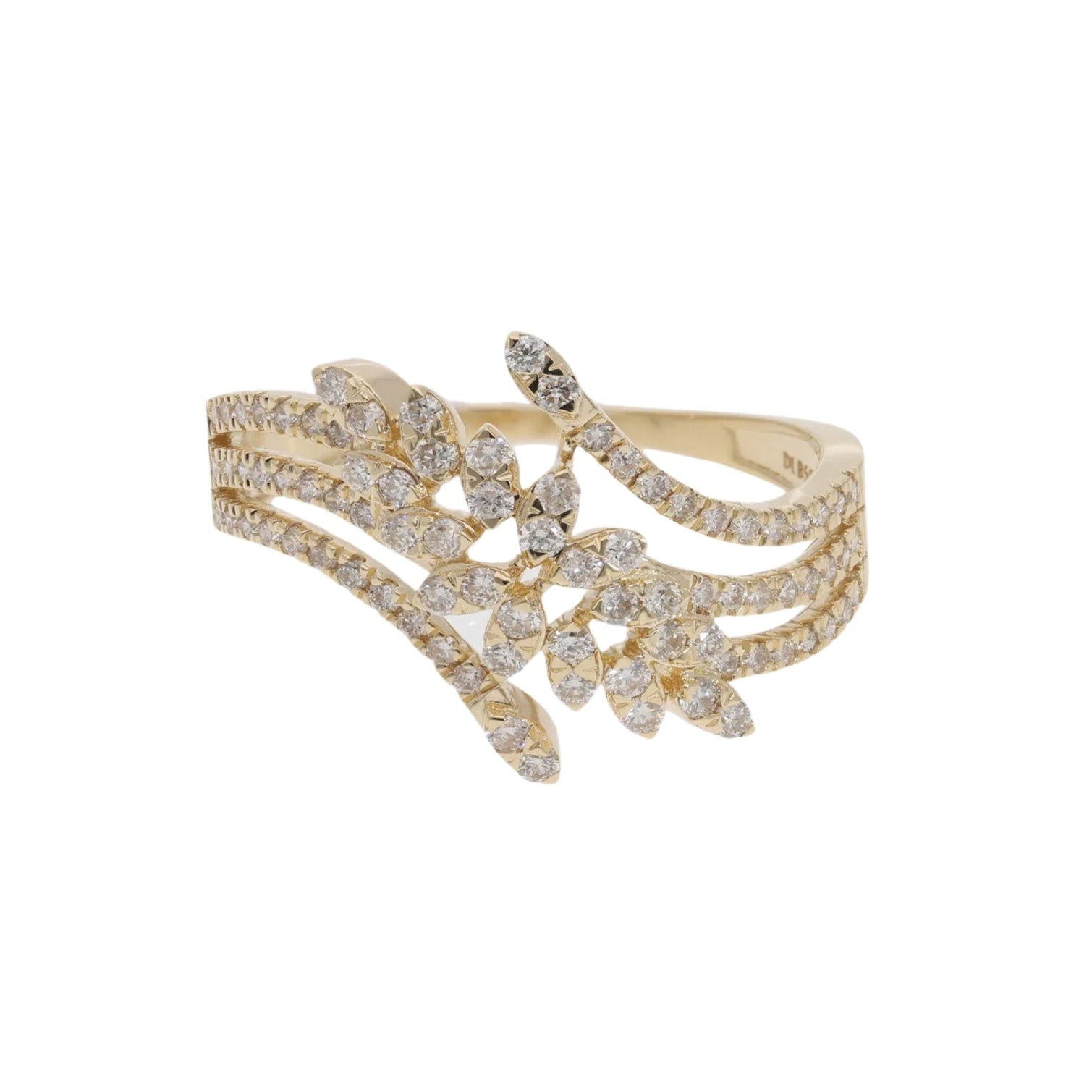 0.64 Ct Natural Pavé Diamond Athena Ring - Helodia Jewelry