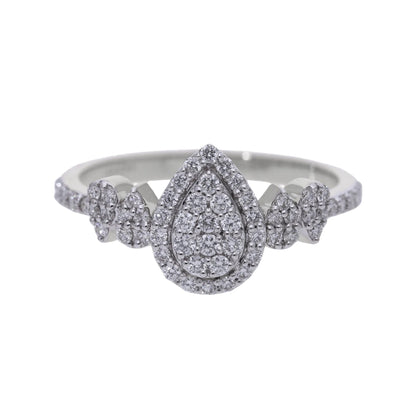 0.47 Ct Natural Diamond Pear Shaped Ring - Helodia Jewelry