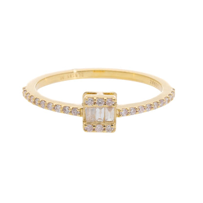 0.35 Ct Natural Baguette Diamond Engagement Ring