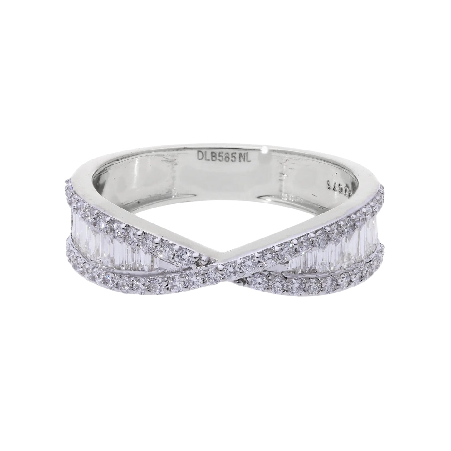 0.80 Ct Natural Baguette Diamond Infinity Ring - Helodia Jewelry