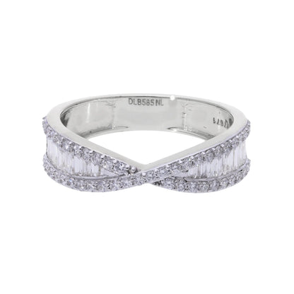 0.80 Ct Natural Baguette Diamond Infinity Ring - Helodia Jewelry