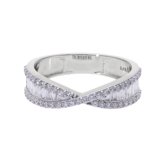 0.80 Ct Natural Baguette Diamond Infinity Ring - Helodia Jewelry