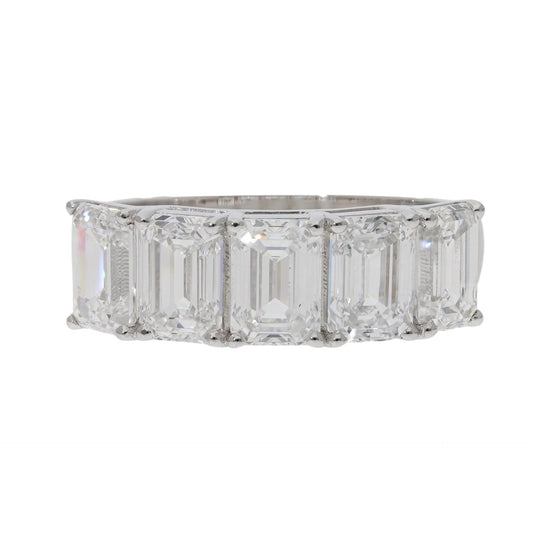 4 Ct Lab Grown Emerald Diamond Eternity Ring - Helodia Jewelry