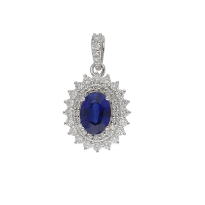 1.30 Ct Oval Cut Blue Lab Sapphire Sun Charm