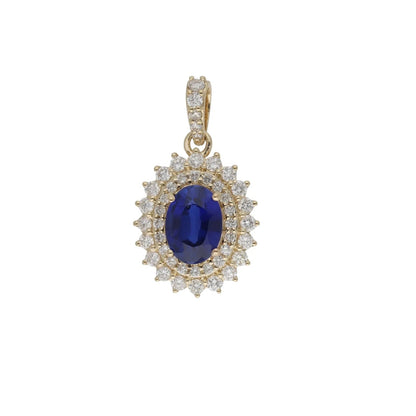 1.30 Ct Oval Cut Blue Lab Sapphire Sun Charm