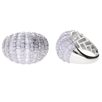 3.05 Ct Royal Natural Baguette Diamond Large Cluster Ring - Helodia Jewelry