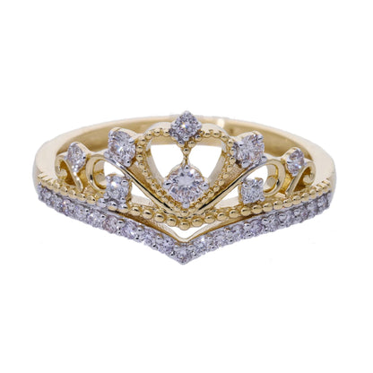 0.40 Ct Natural Diamond Crown Ring - Helodia Jewelry