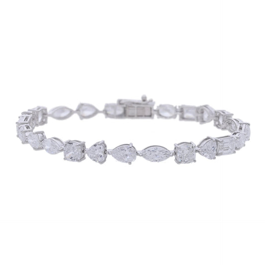 13.88 Ct Lab Grown Multi-Shape Diamond Tennis Bracelet - Helodia Jewelry