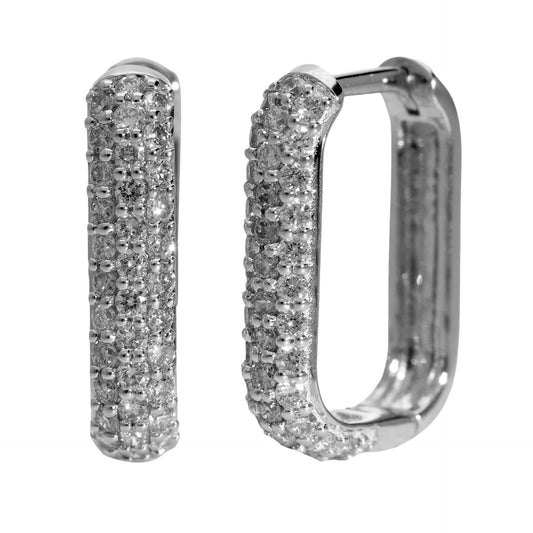 0.50 Ct Natural Diamond Lima Hoop Earrings