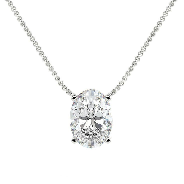 Lab Grown Diamond Solitaire Necklace - Helodia Jewelry