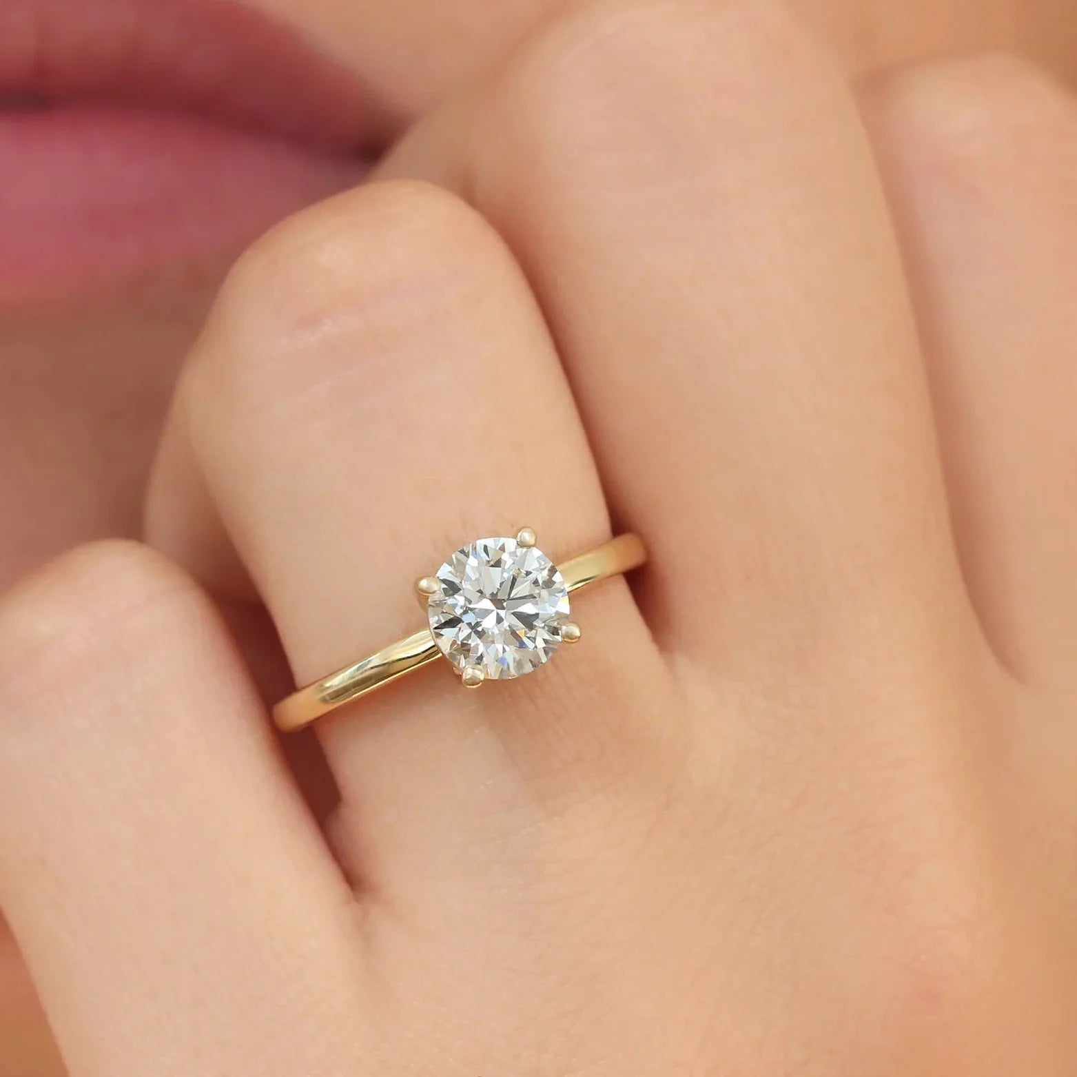 Brilliant Cut Lab Grown Diamond Solitaire Engagement Ring - Helodia Jewelry