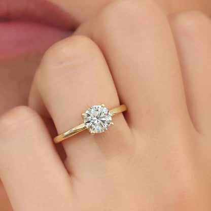 Brilliant Cut Lab Grown Diamond Solitaire Engagement Ring - Helodia Jewelry